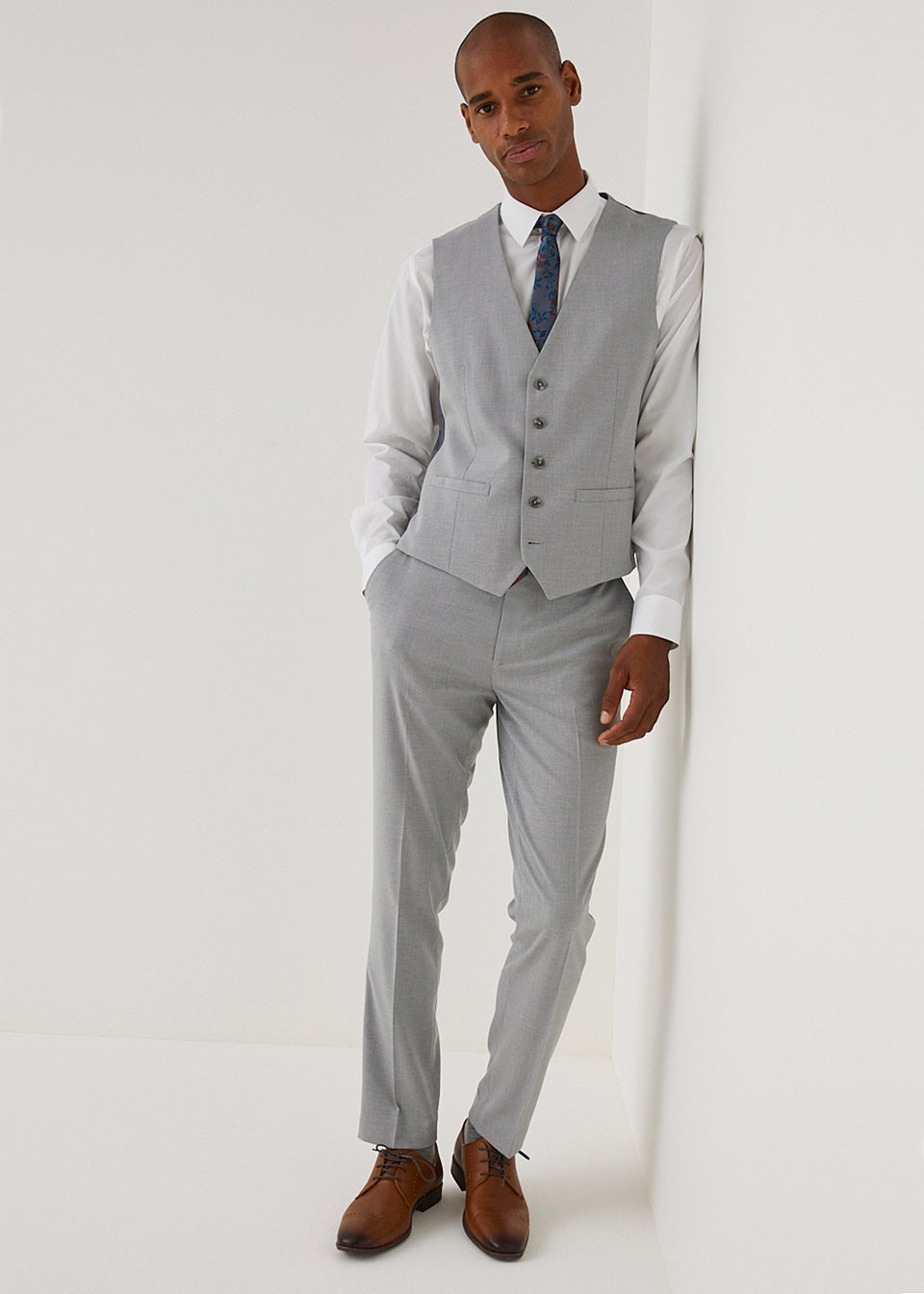 Taylor & Wright Lewis Grey Suit Waistcoat - Matalan
