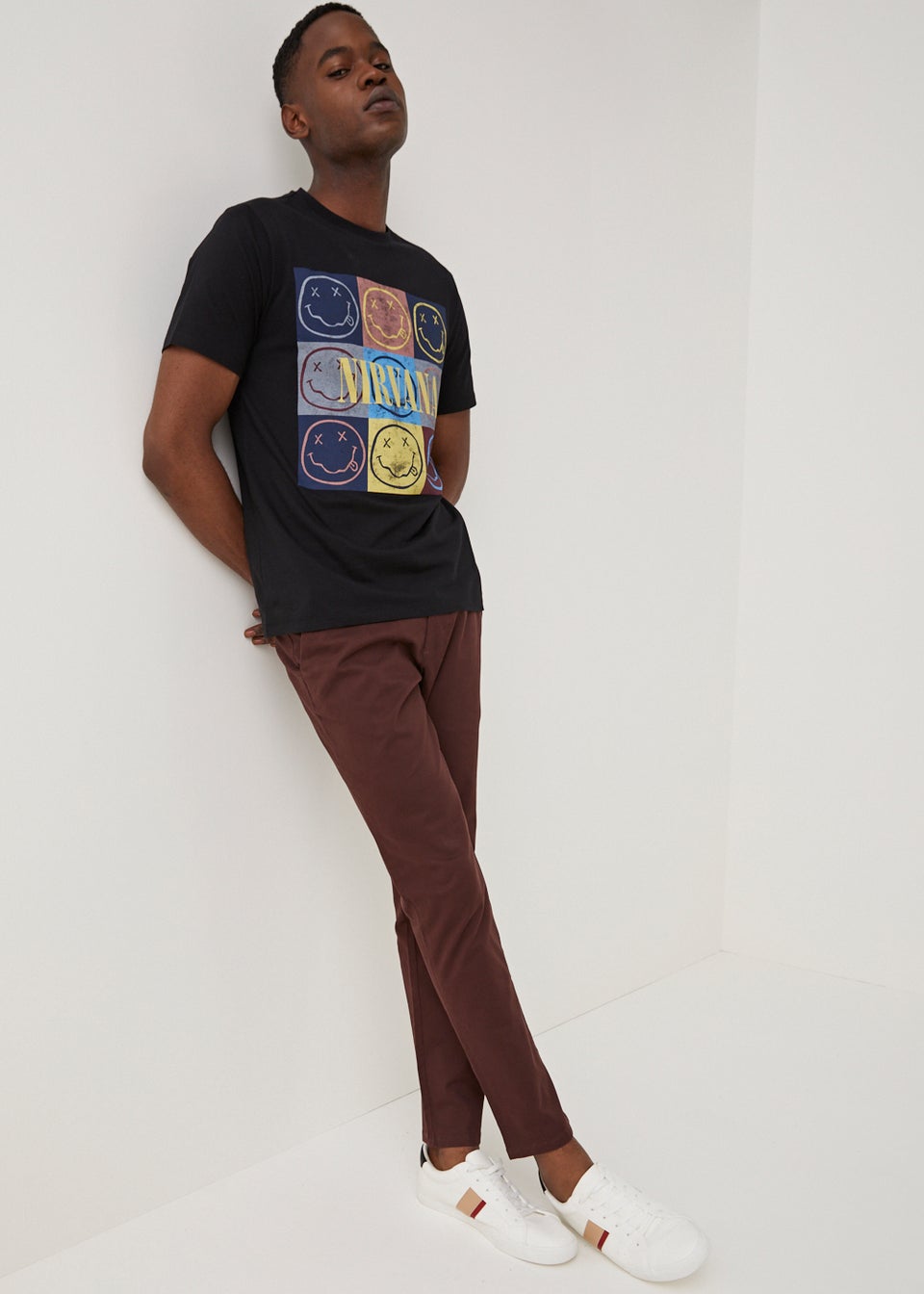 Burgundy Straight Fit Stretch Chinos