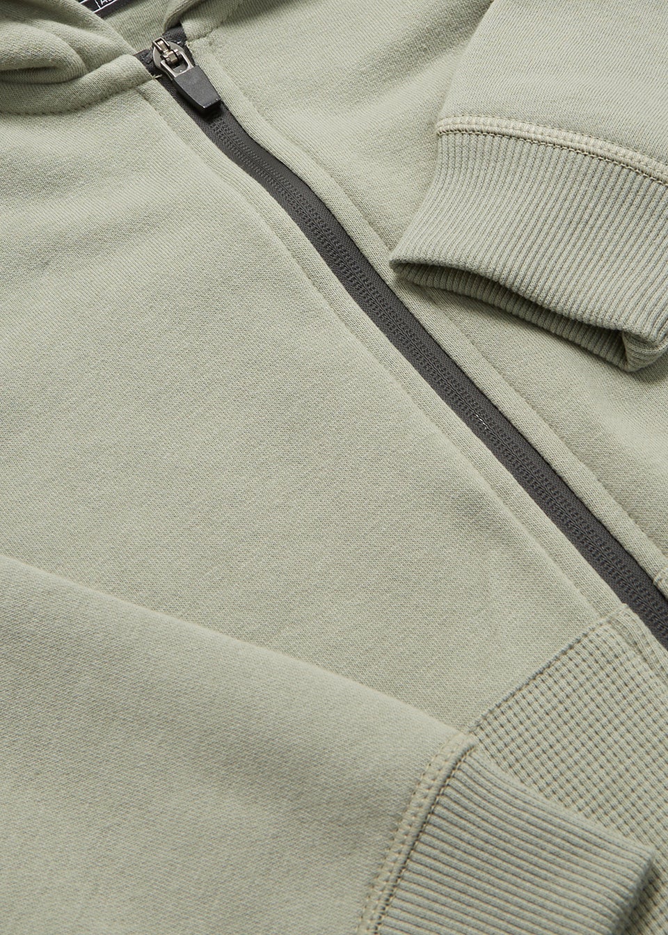 Boys Khaki Waffle Zip Up Hoodie (4-15yrs)
