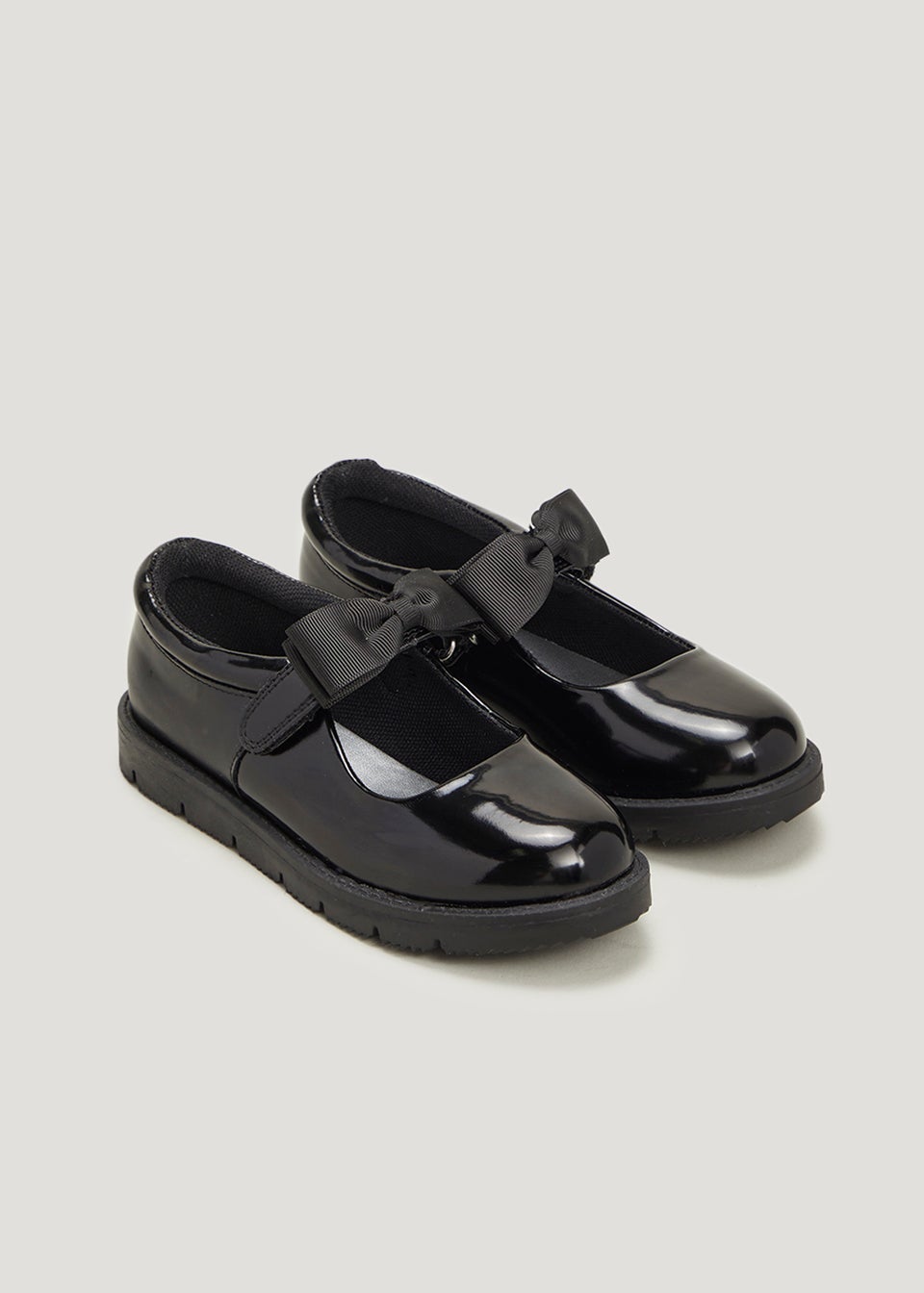 Girls Black Patent Bow School Shoes Younger 4 12 Matalan