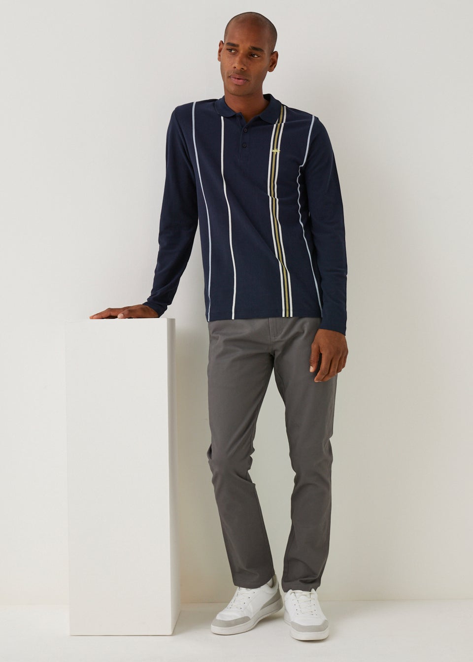 Dark Grey Slim Fit Stretch Chinos Matalan