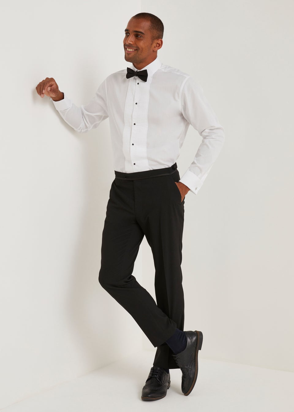 Taylor & Wright Black Tailored Fit Dinner Suit Trousers