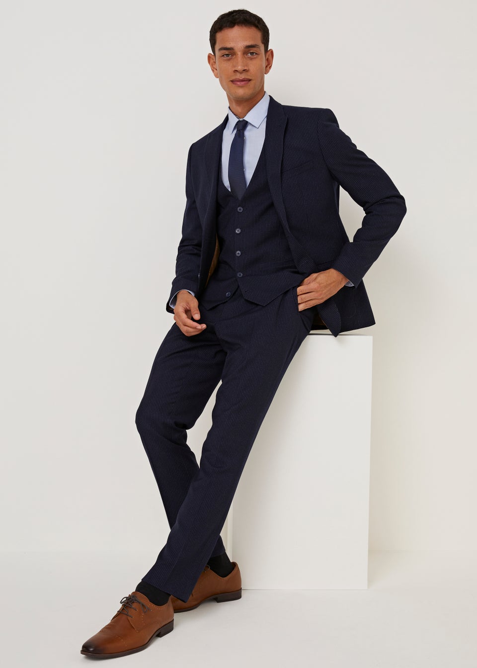 Taylor & Wright Milne Navy Skinny Fit Suit Waistcoat
