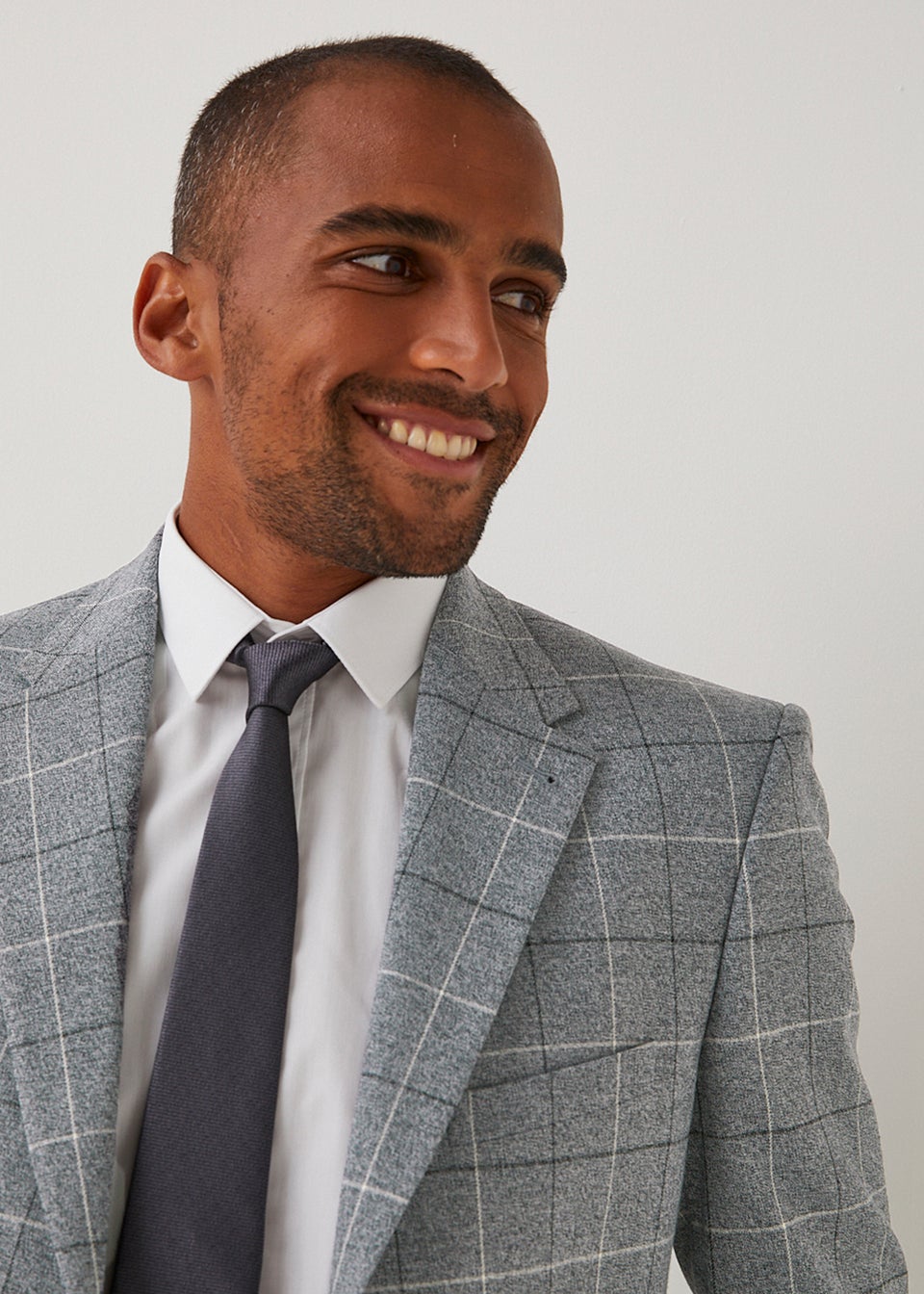 Grey checkered suit jacket clearance