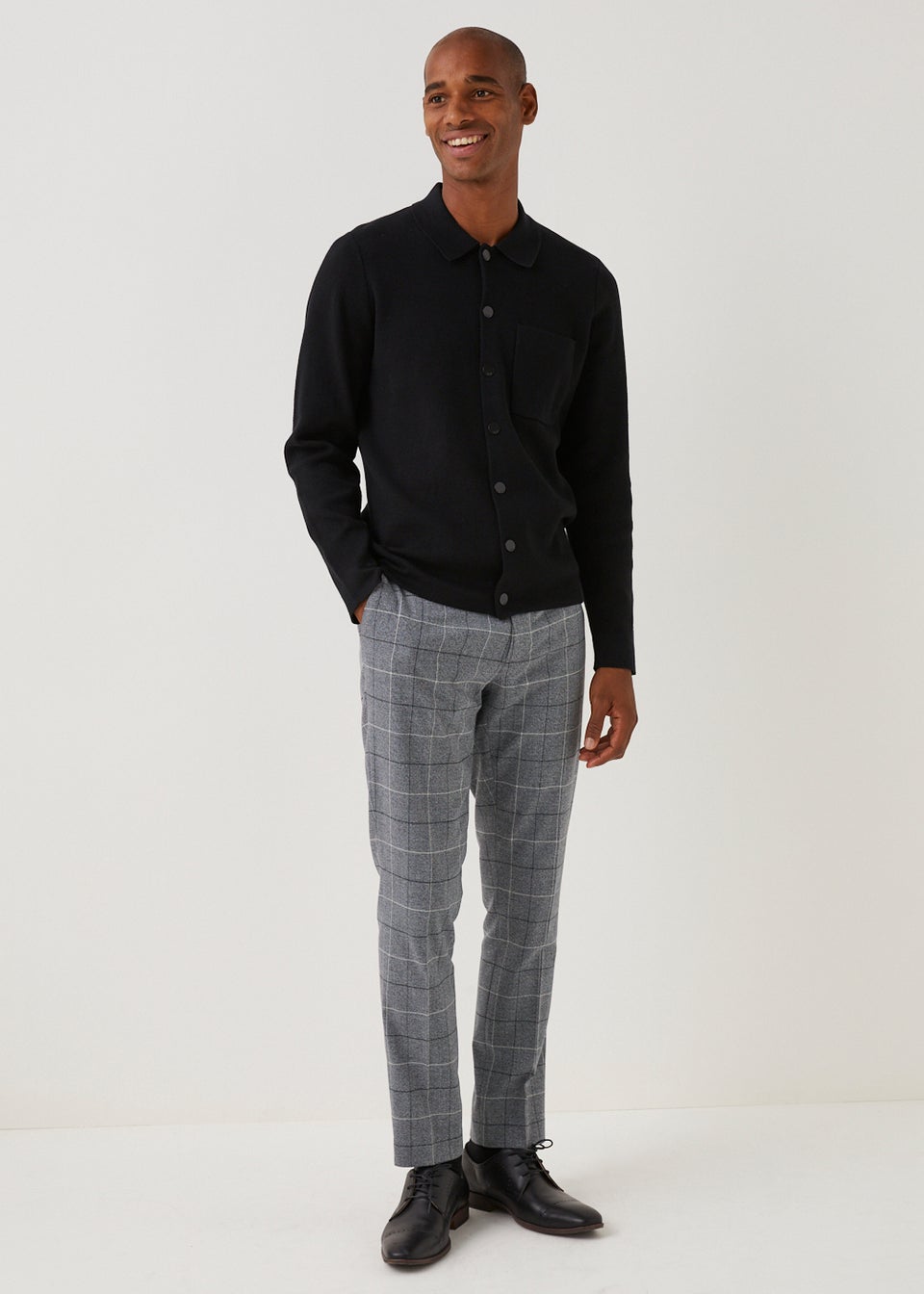 Mens Casual Fashion Plaid Skinny Pants Gentleman Business Slim Formal  Trousers - Walmart.com