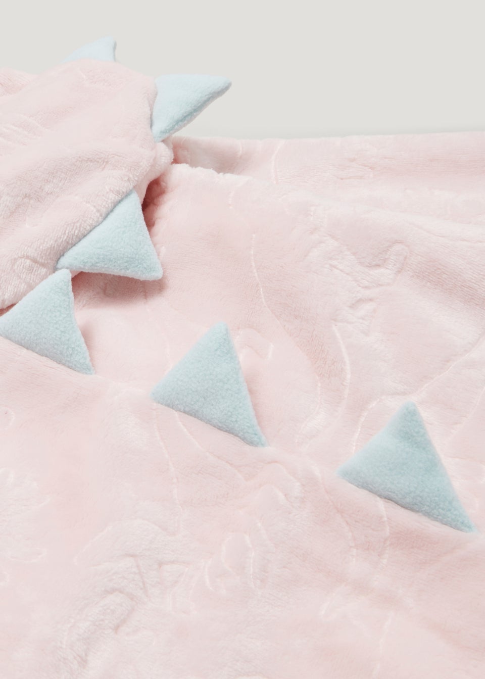 Girls Pink Embossed Dinosaur Velour Onesie (9mths-5yrs)