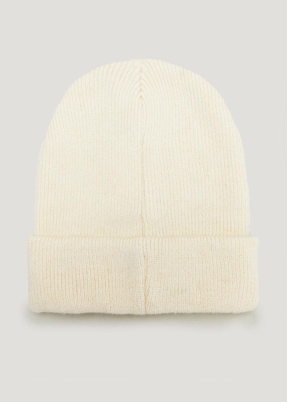 Ecru Ribbed Beanie Hat