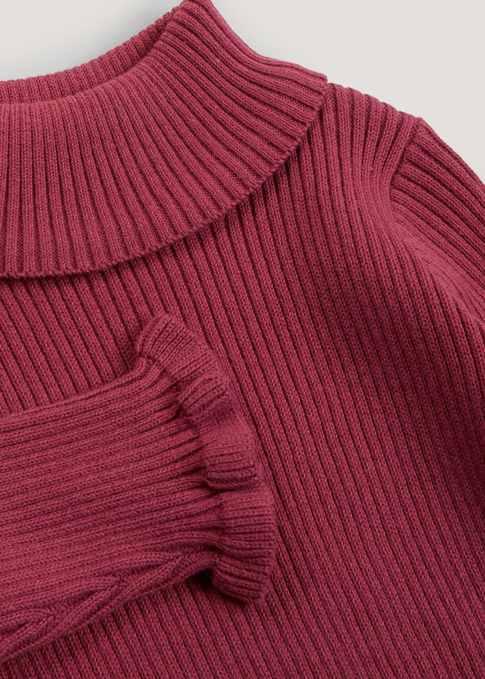 Girls Burgundy Roll Neck Jumper (9mths-6yrs)
