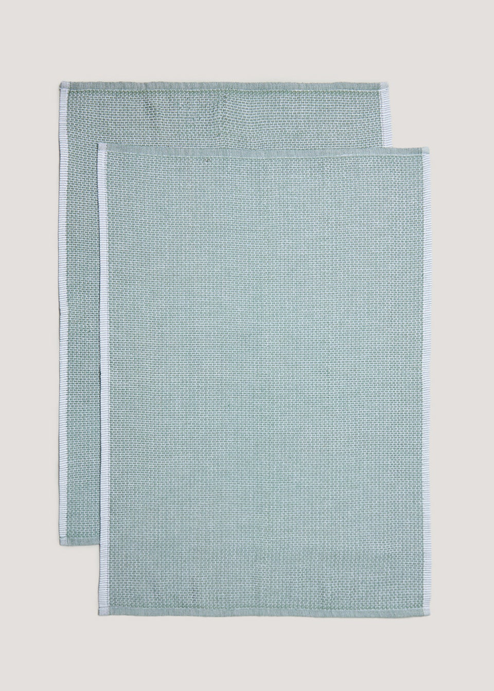 2 Pack Green Textured Tea Towels (45cm x 60cm)