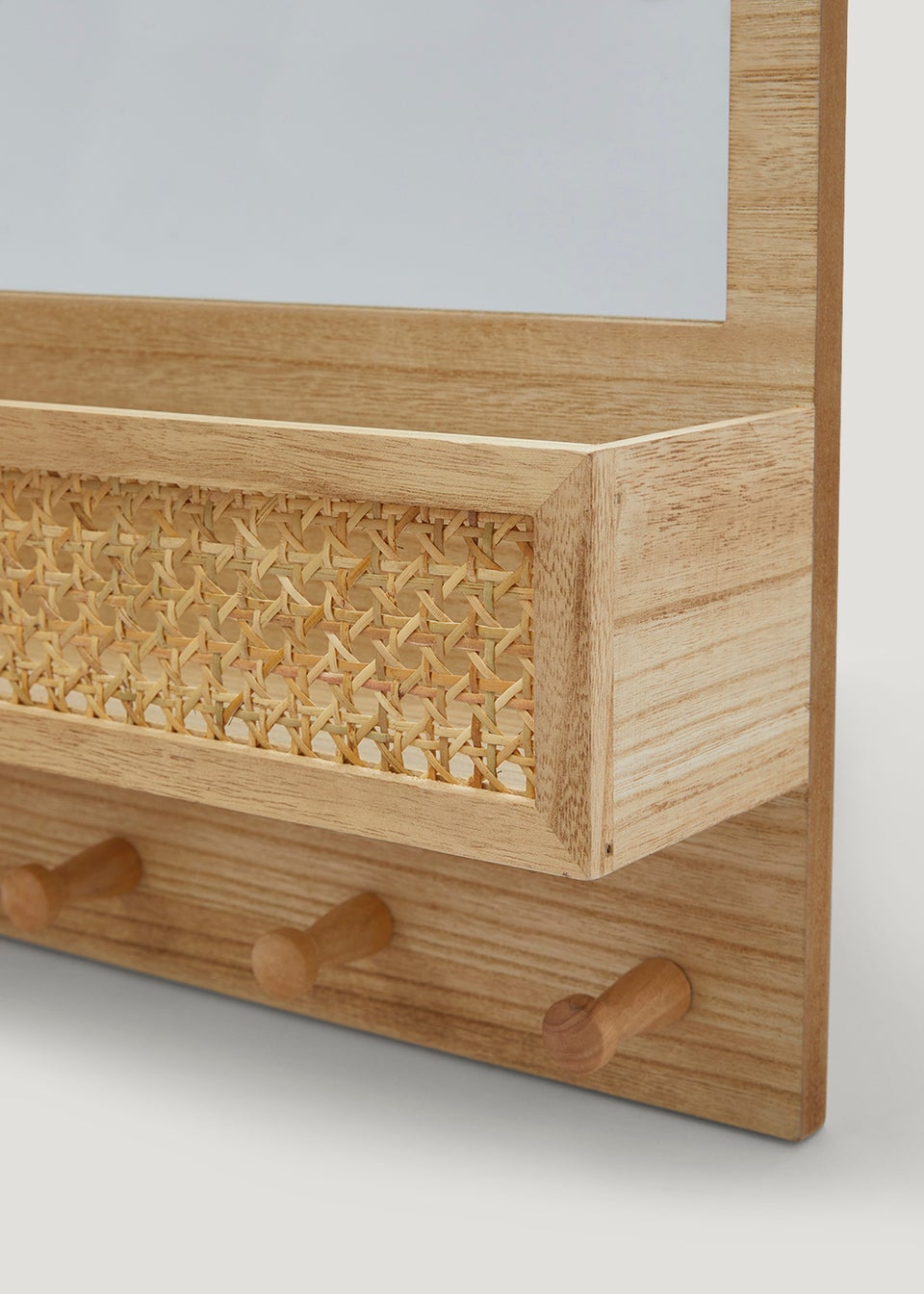 Natural Cane Storage Mirror (40cm x 12cm x 60cm)