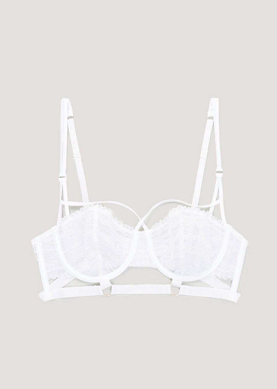 White Lace Strappy Non Padded Bra Matalan