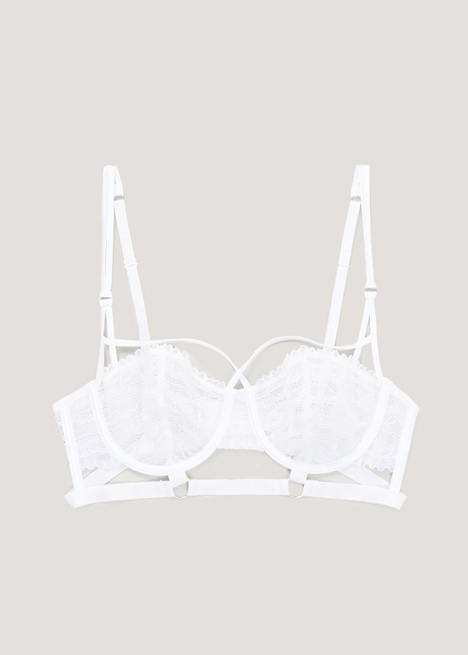 White Lace Strappy Non Padded Bra