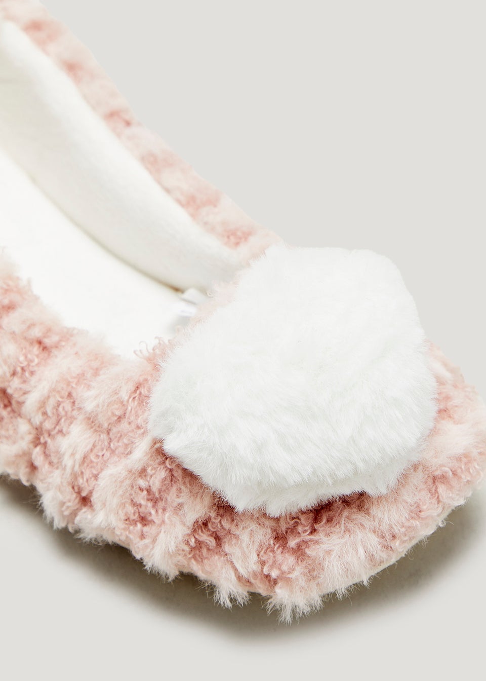 Pink Heart Pom Pom Ballet Slippers