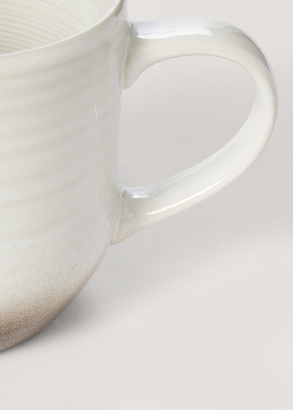 White & Brown Reflective Glaze Mug Matalan