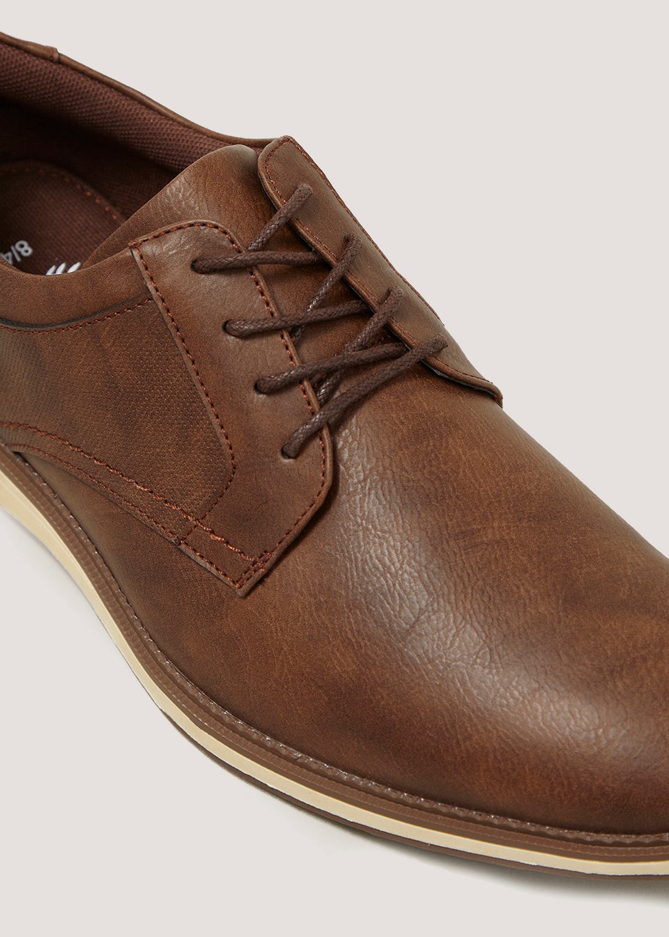 HAUTTON Leather Derby Shoes for Men (TAN Brown)