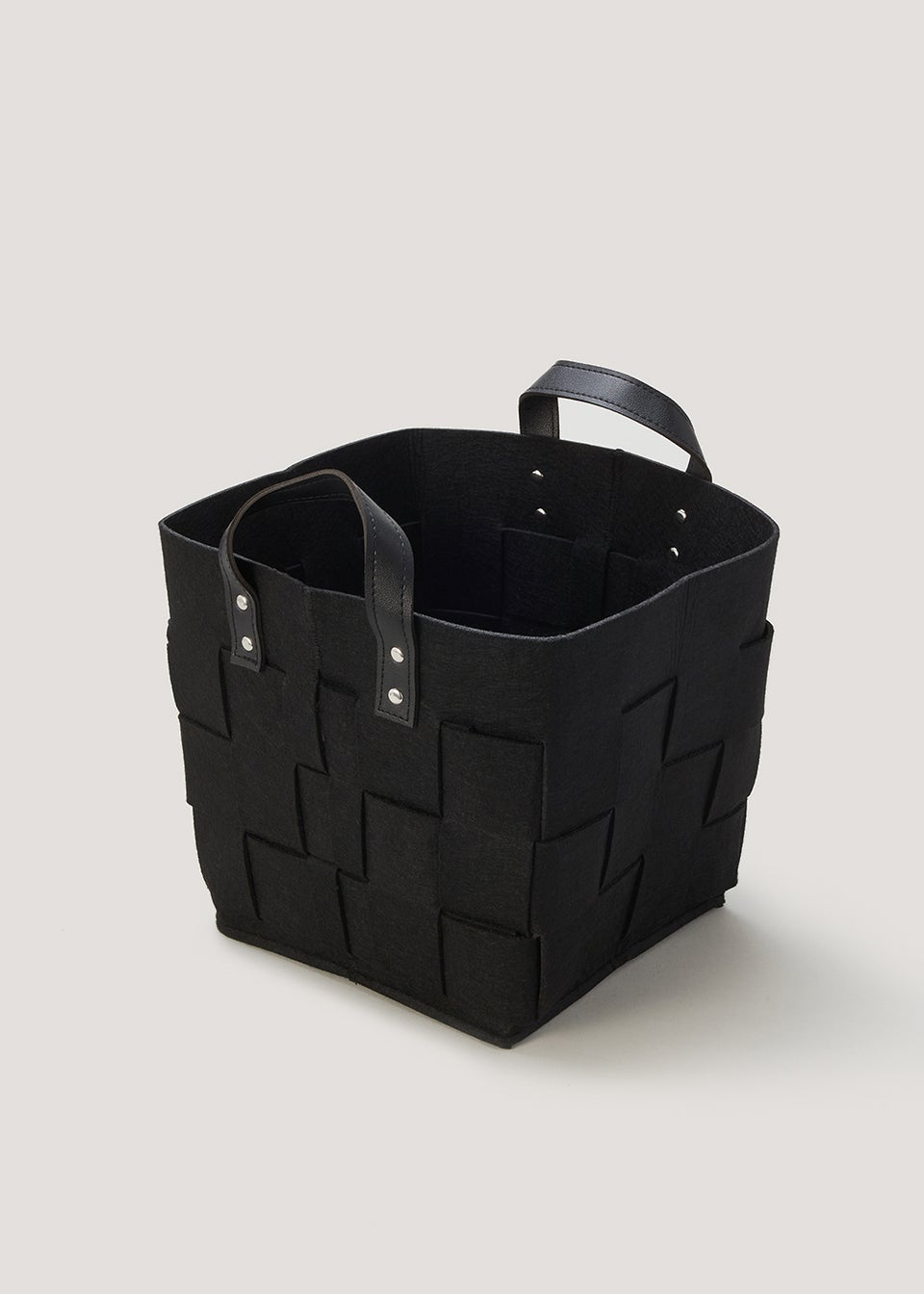 Large Black Lattice Felt Storage Basket (36cm x 36cm x 36cm)