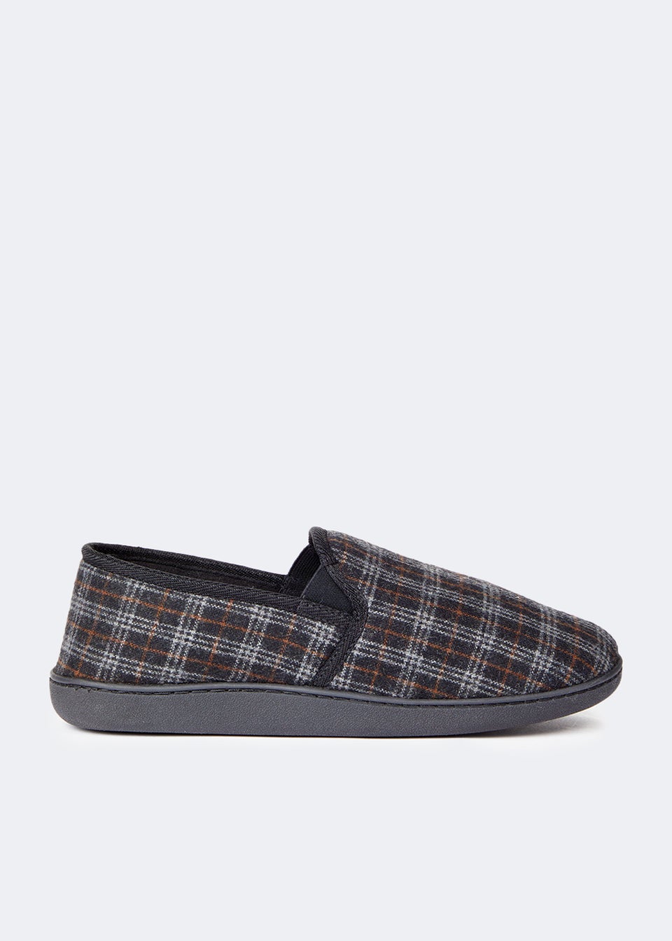 Black Check Twin Gusset Slippers