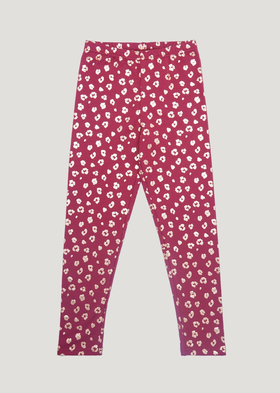 Girls Burgundy Leopard Print Leggings 4 13yrs Matalan