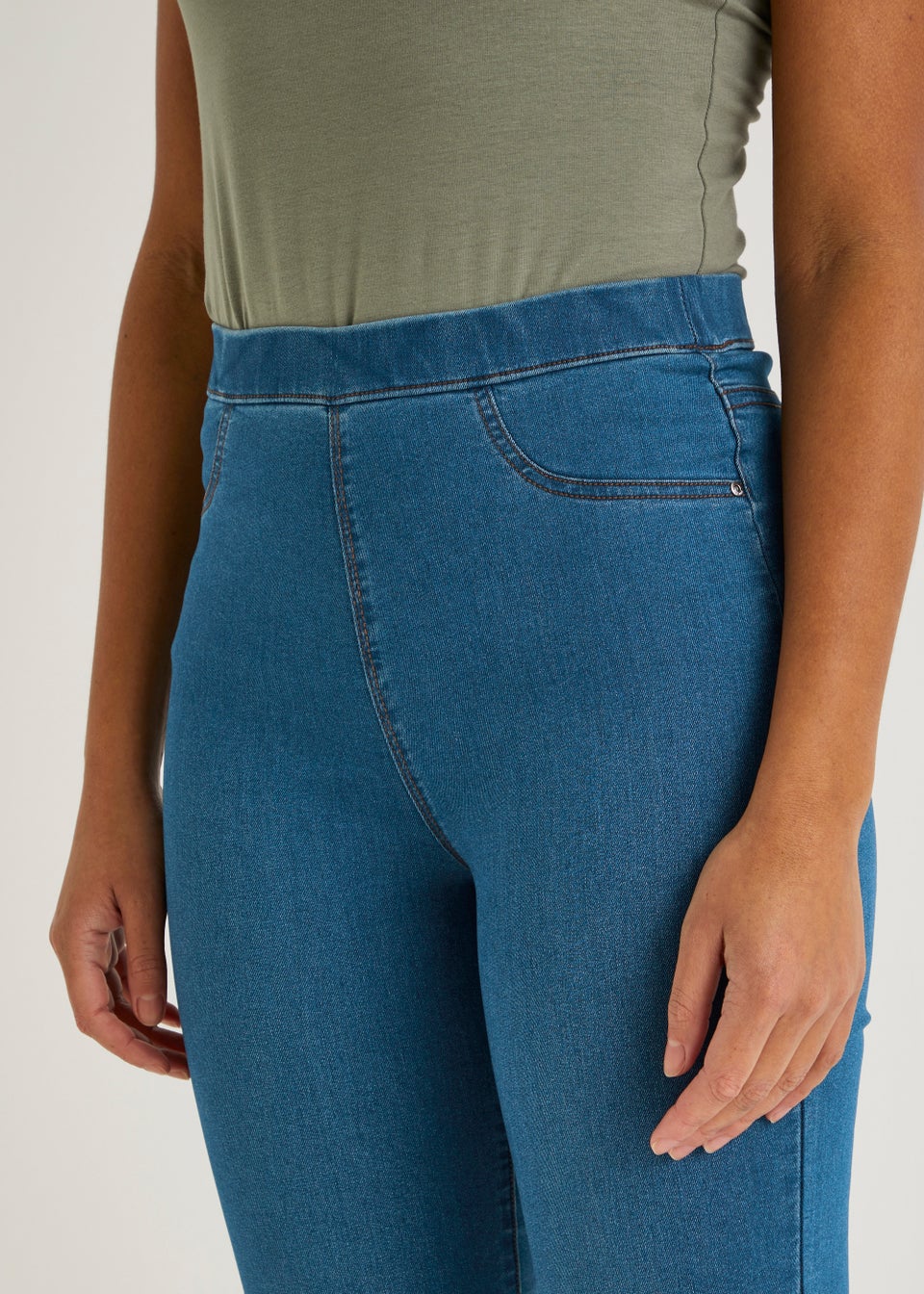 Rosie Mid Wash Split Leg Jeggings