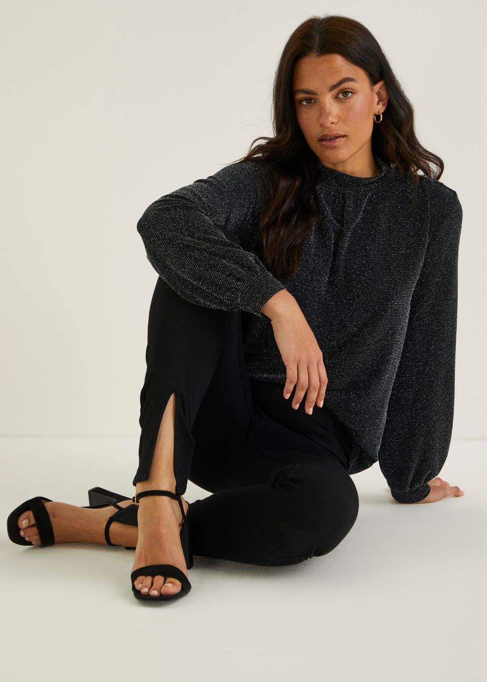 Rosie Black Split Leg Jeggings