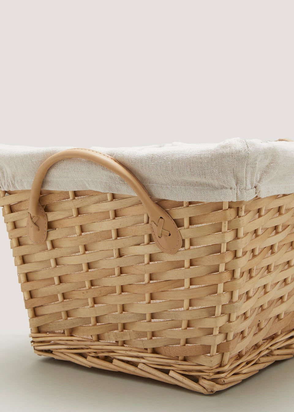 Large Natural Woven Wood Storage Basket (43cm x 33cm x 23cm)