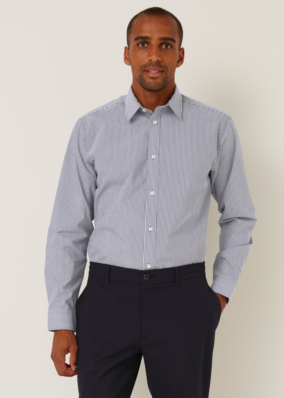 Taylor & Wright Navy Bengal Stripe Regular Fit Shirt