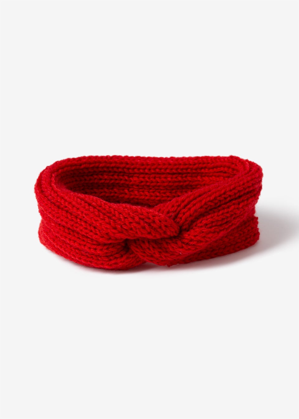 Girls Red School Uniform Knitted Bandeau Headband