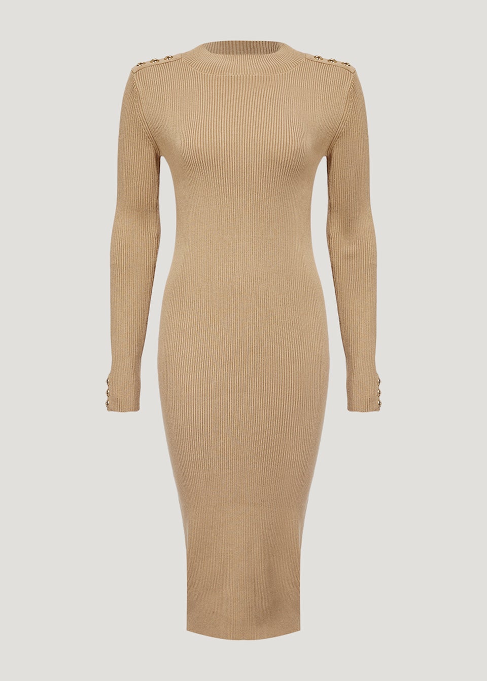 Et Vous Beige Button Midi Dress