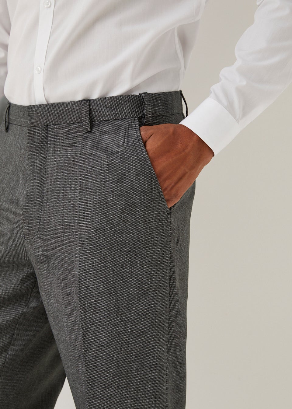 Taylor & Wright Charcoal Textured Flexi Waist Trousers