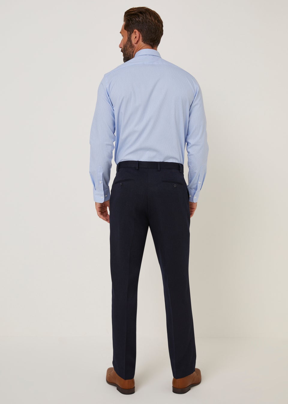 Taylor & Wright Navy Regular Fit Flexi Waist Trousers