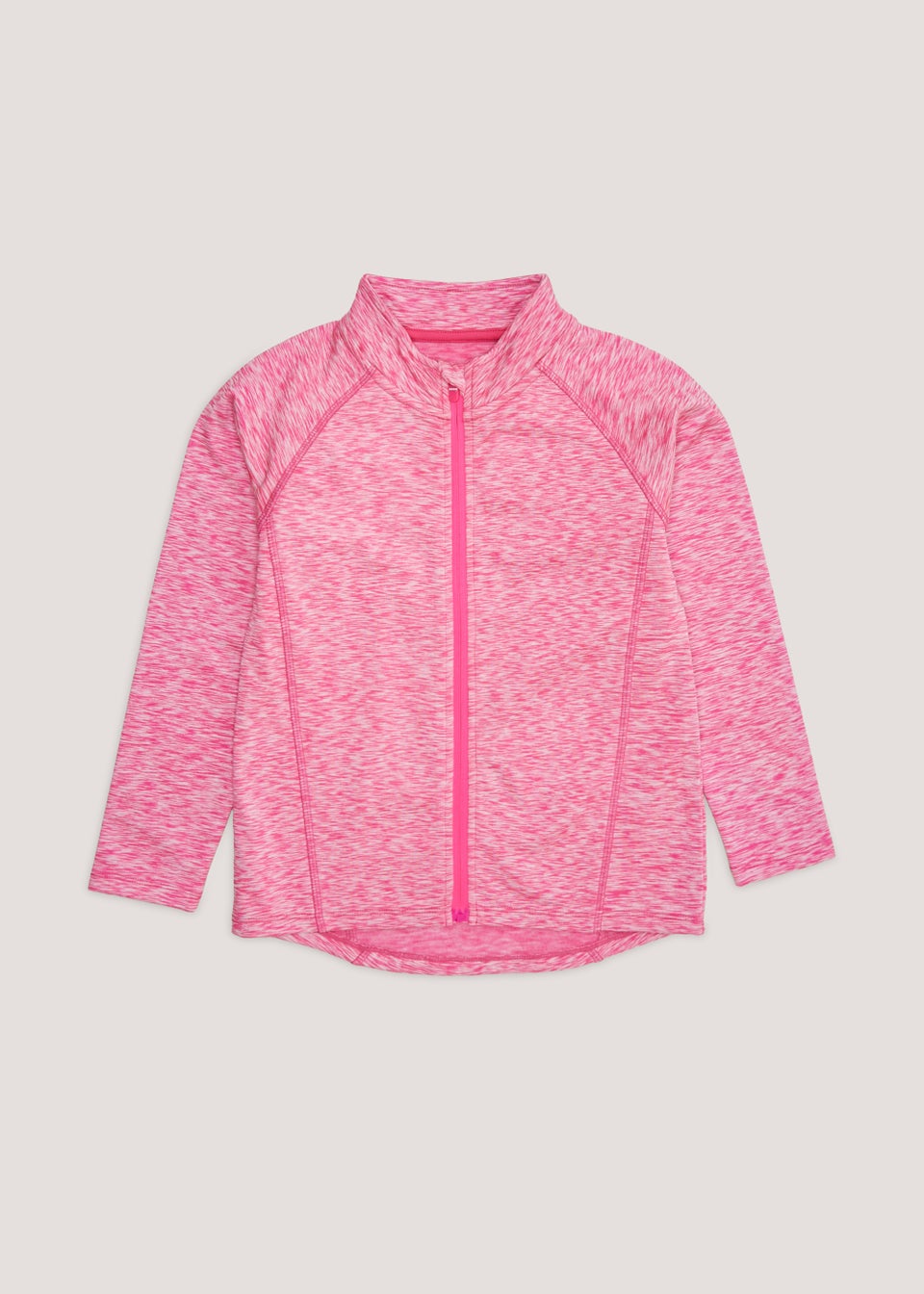 Girls Souluxe Pink Marl Zip Up Sports Jacket (4-13yrs)