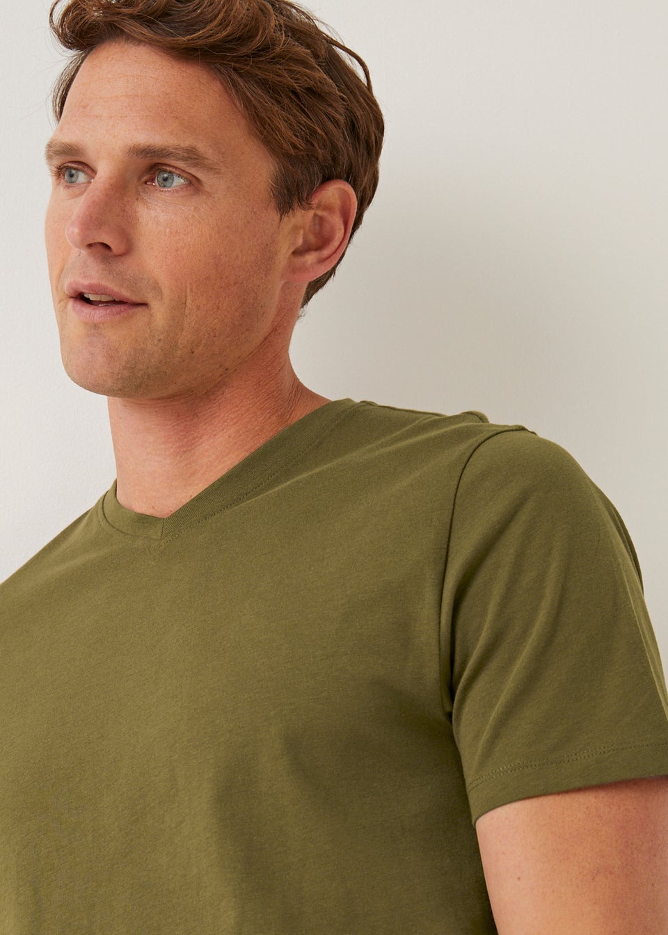 Khaki Essential V-Neck T-Shirt