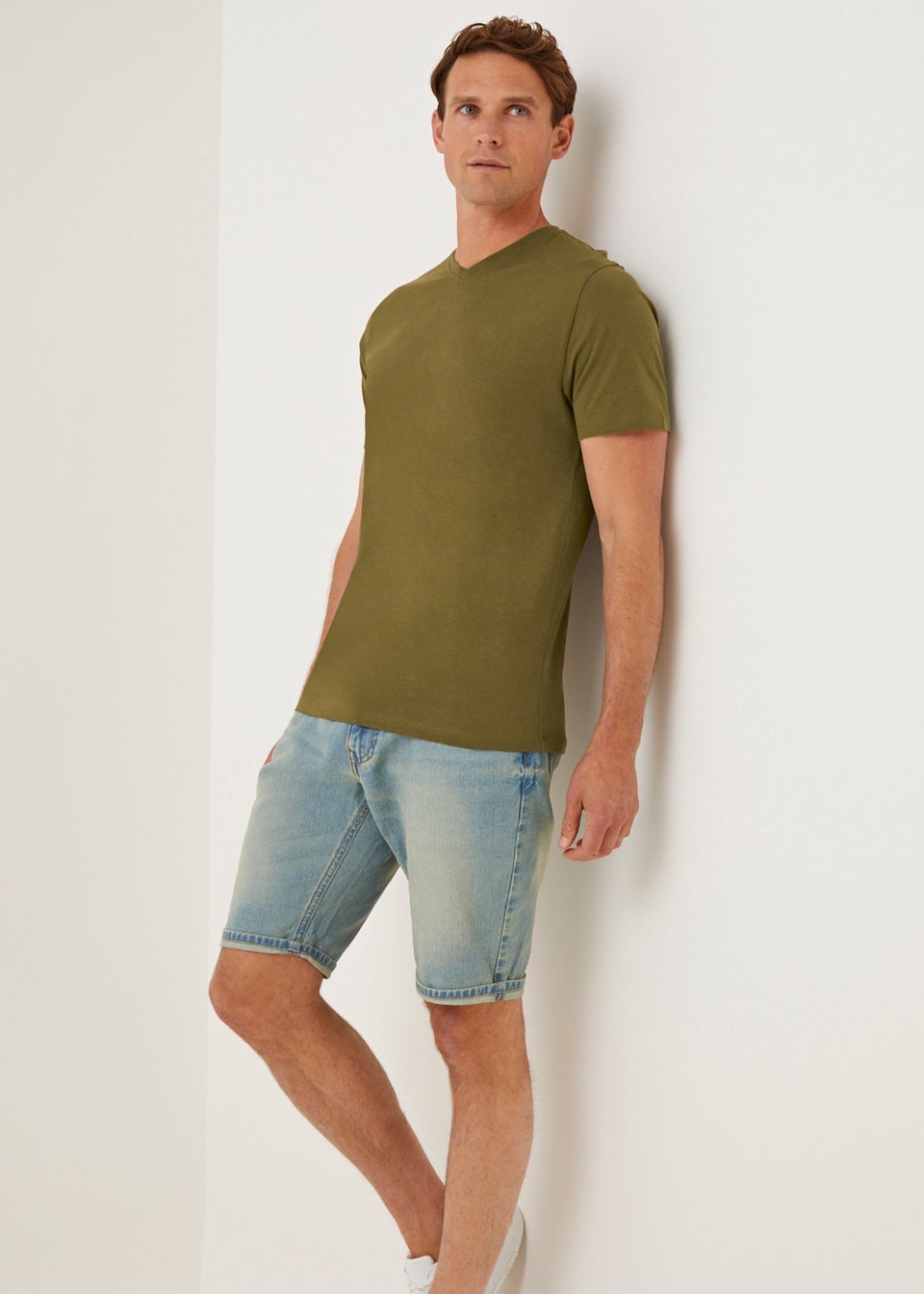Khaki Essential V-Neck T-Shirt