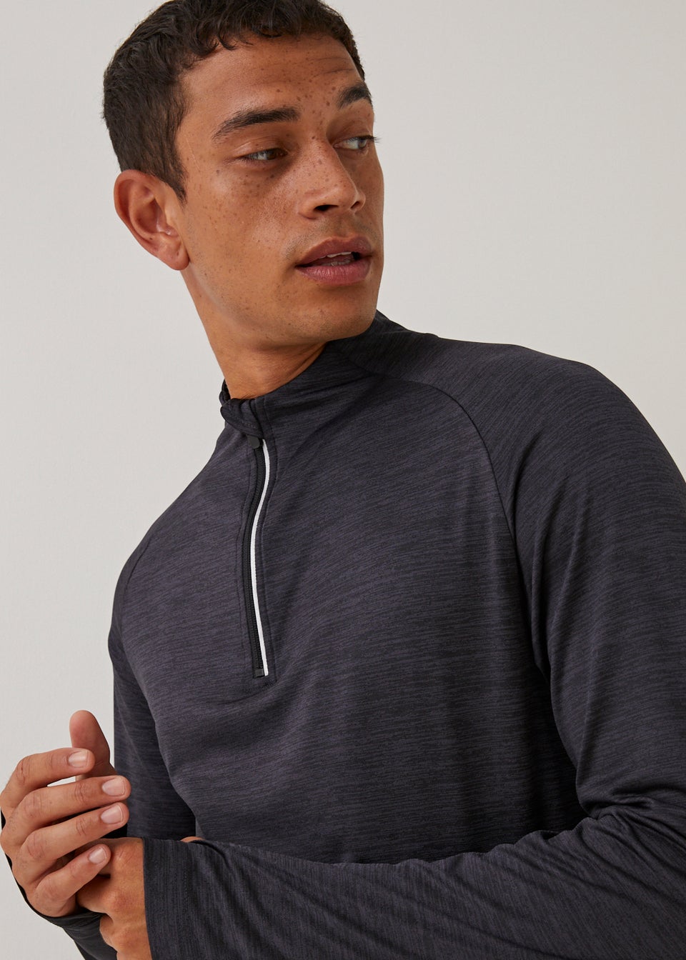 Souluxe Black Half Zip Sports Sweatshirt