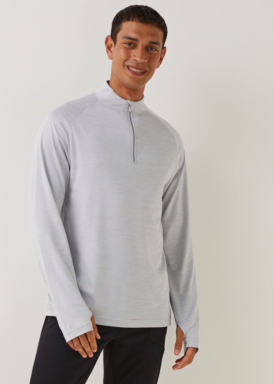 Souluxe Ice Grey Half Zip Sports Sweatshirt - Matalan