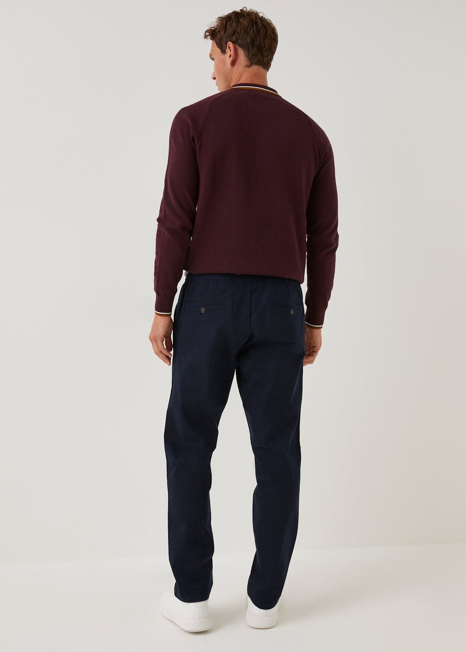 Navy Full Elasticated Chinos