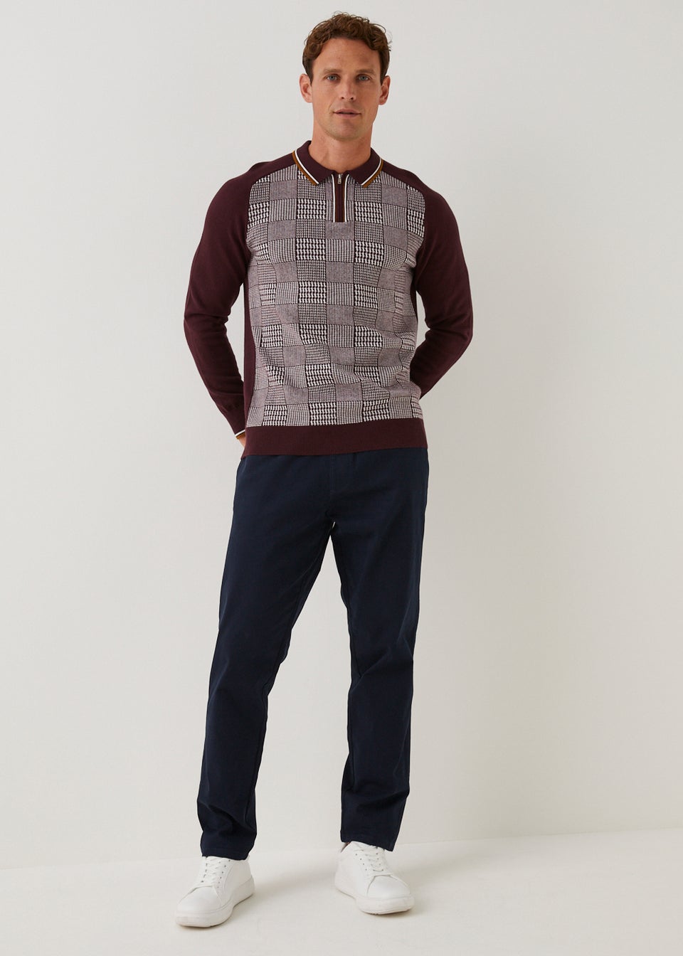 Navy Full Elasticated Chinos