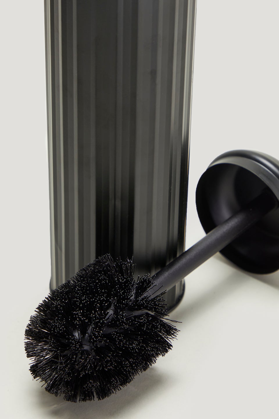 Black Ridged Metal Toilet Brush (41cm x 9cm)