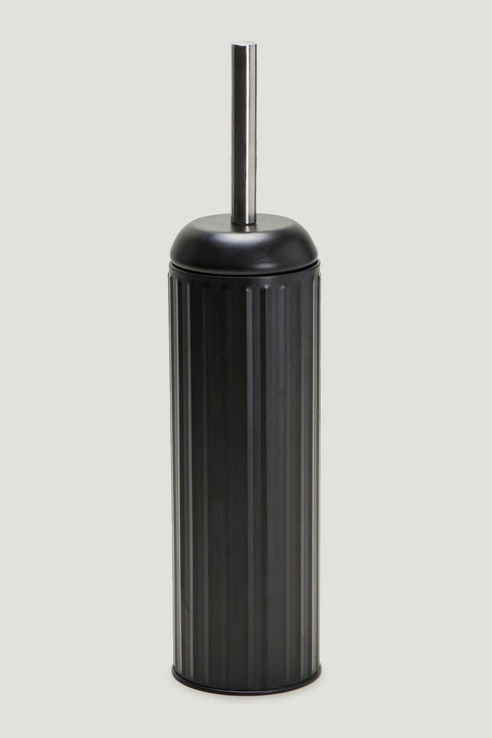 Black Ridged Metal Toilet Brush (41cm x 9cm)