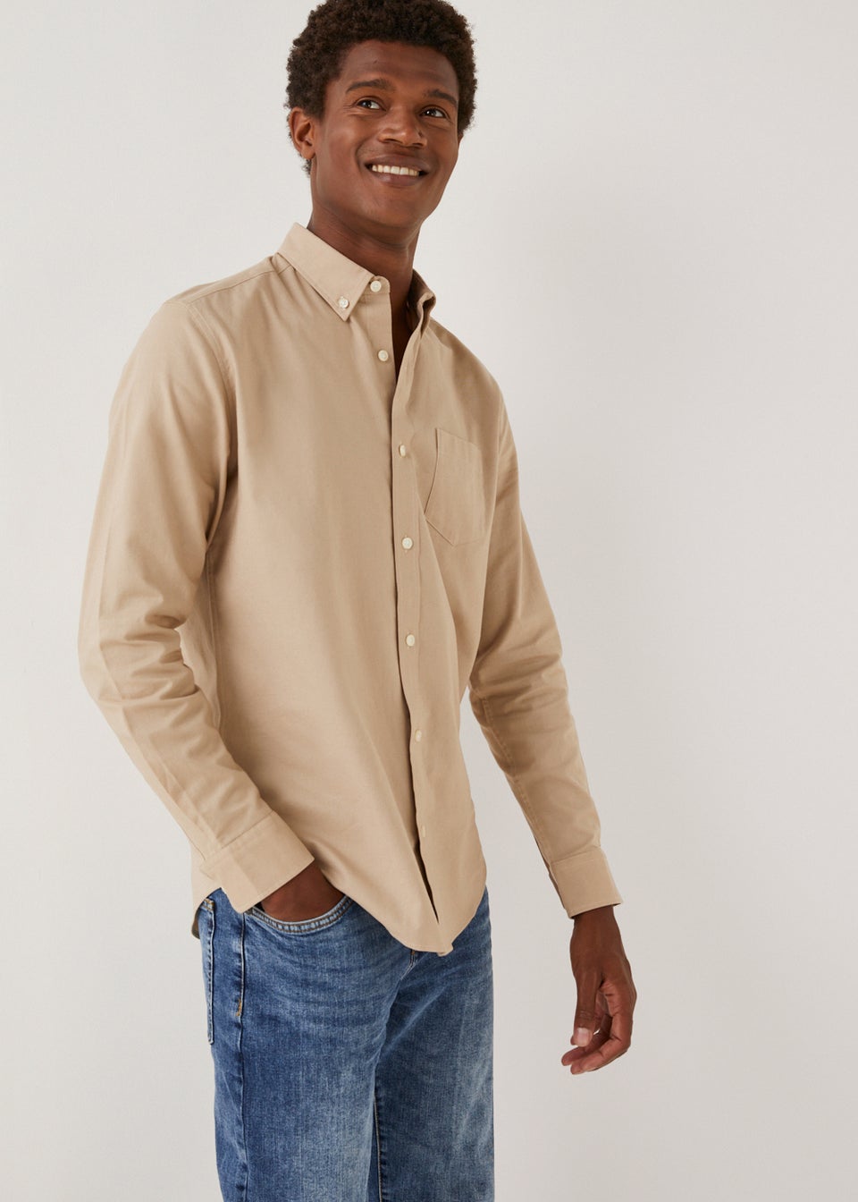 Stone Oxford Shirt