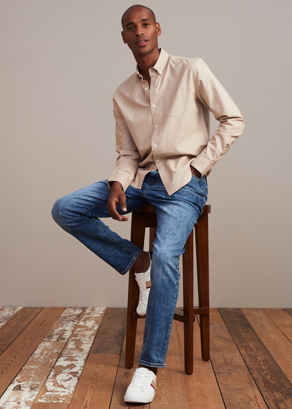 Stone Oxford Shirt