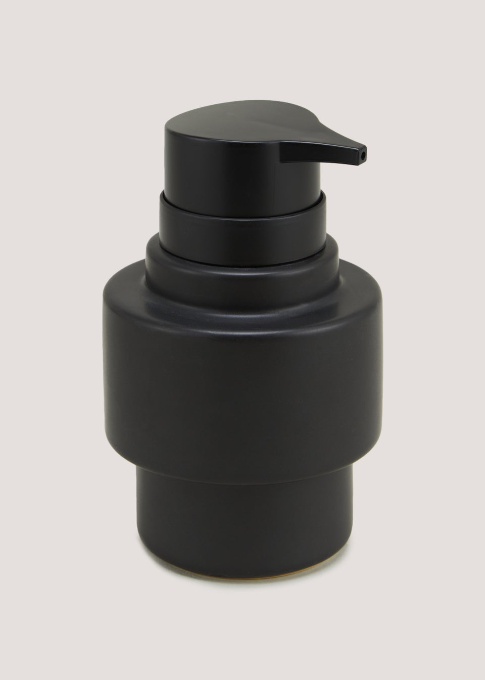 Black Ceramic Soap Dispenser (15cm x 9.5cm x 9.5cm)