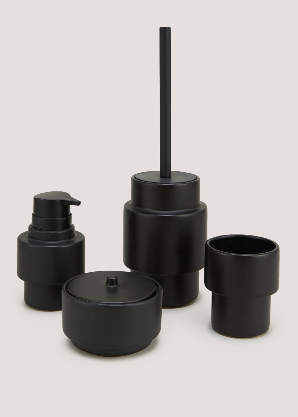 Black Ceramic Soap Dispenser (15cm x 9.5cm x 9.5cm)