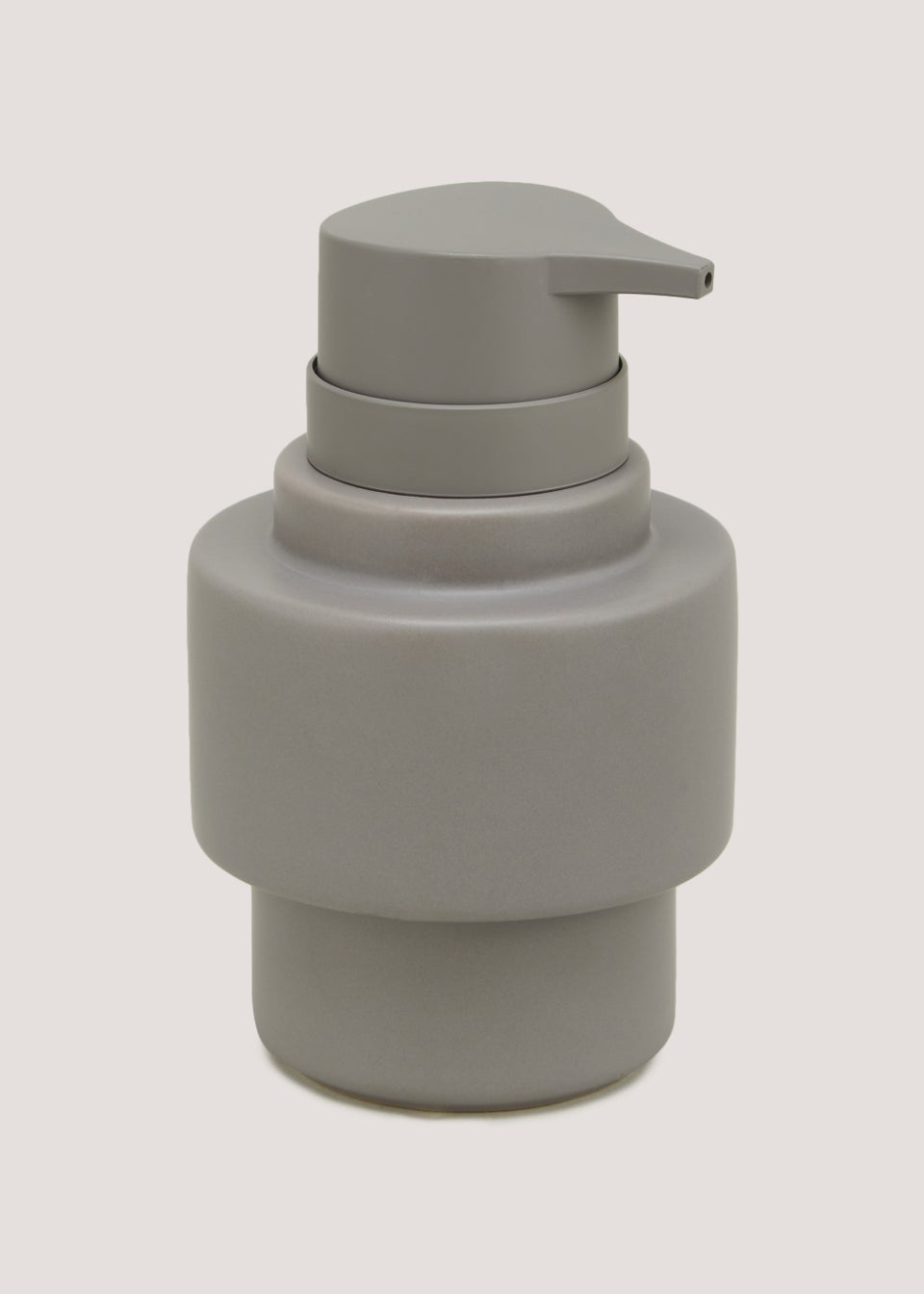 Grey Ceramic Soap Dispenser (15cm x 9.5cm x 9.5cm)