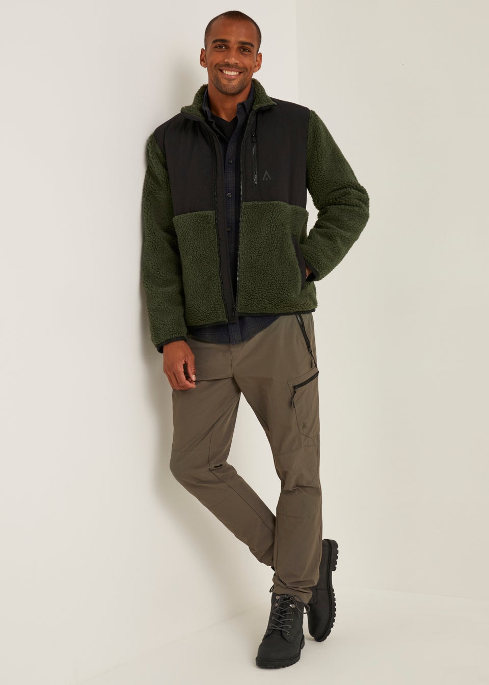 Khaki zip up jacket store