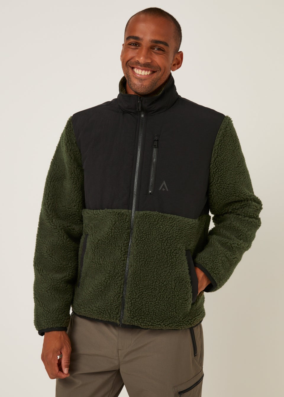 Khaki Zip Up Fleece Jacket Matalan