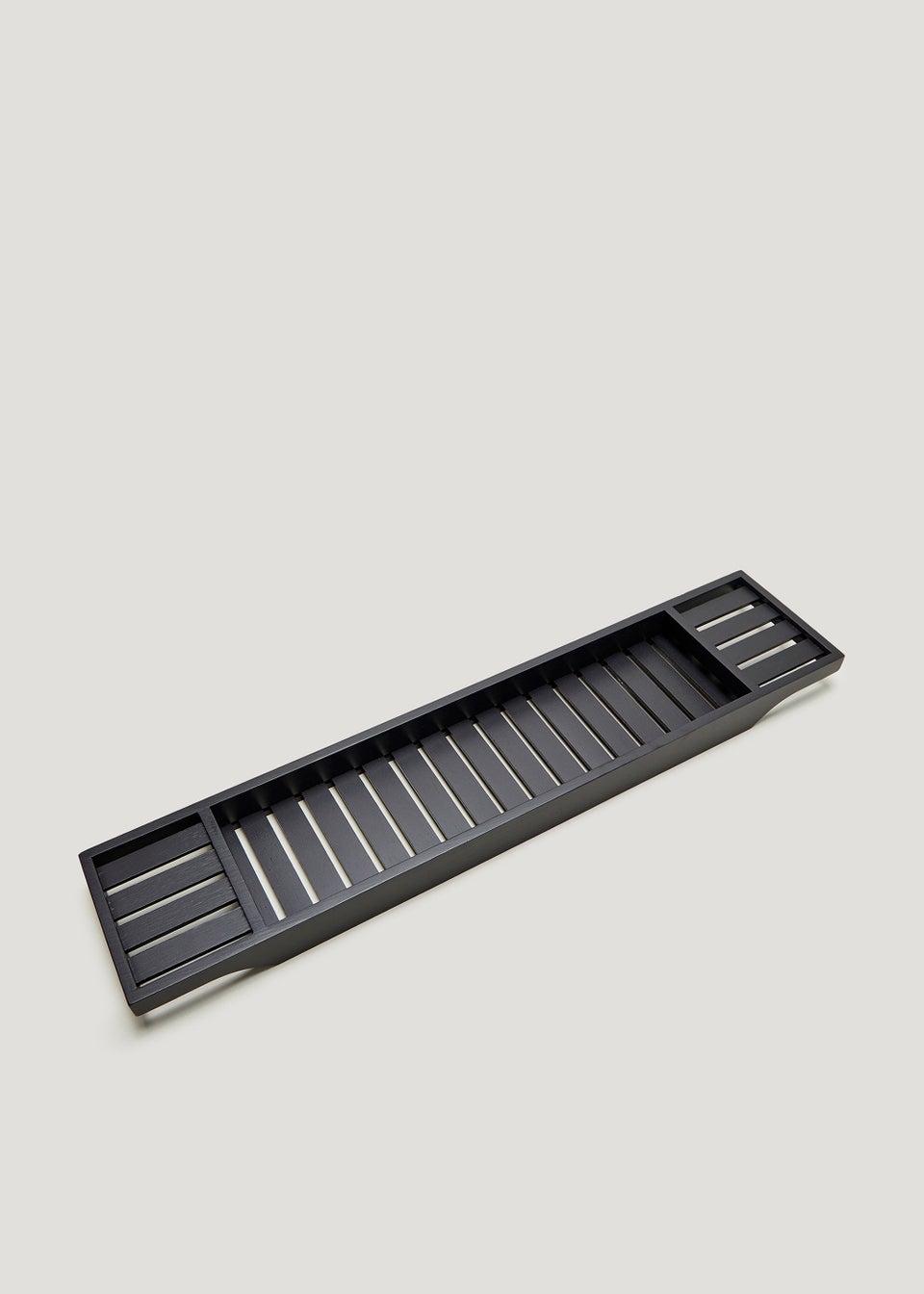 Black Bamboo Bath Tray 70cm x 18cm x 35cm Matalan