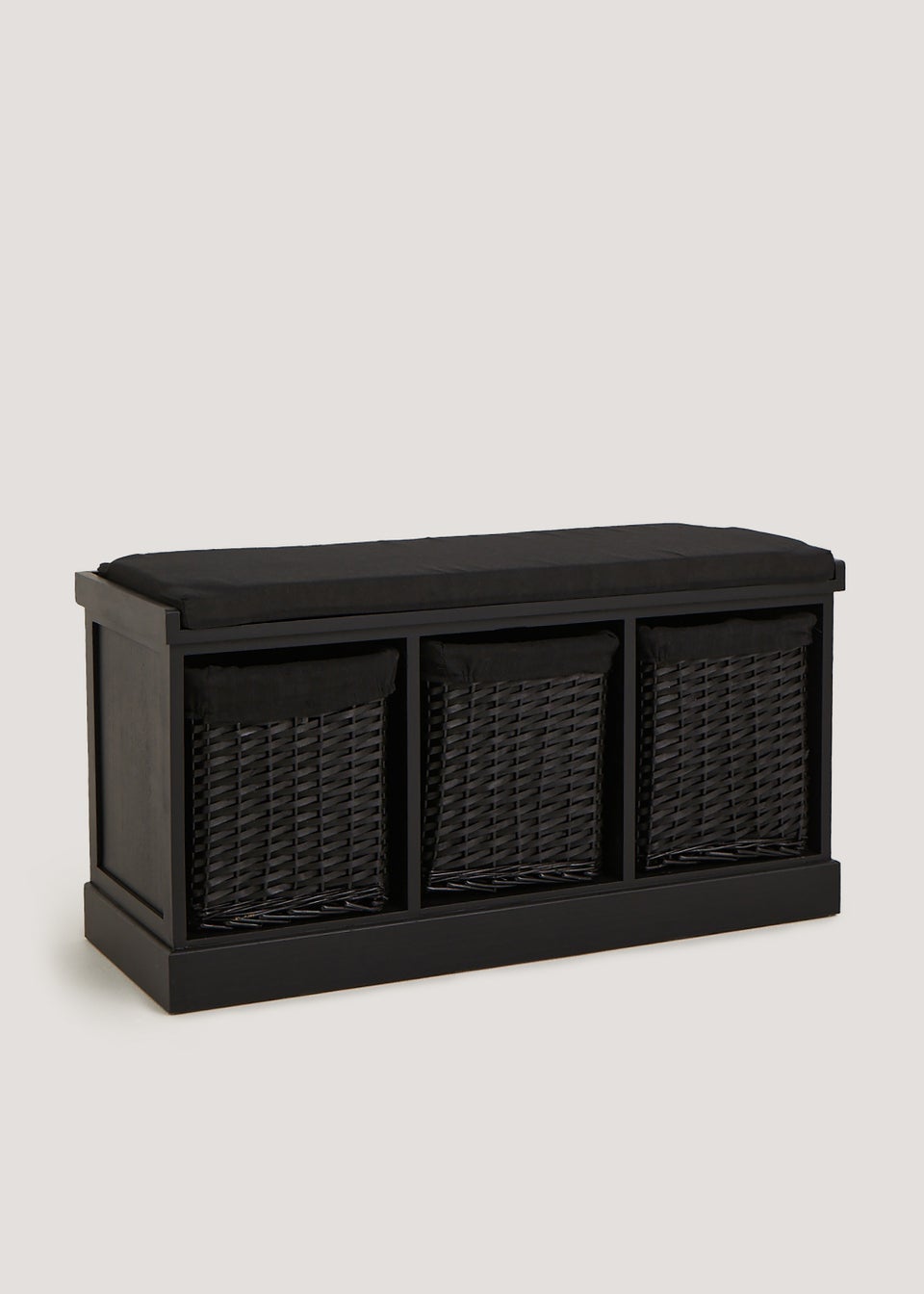 Black Woven Floor Hall Storage Unit 90cm x 35cm x 46cm