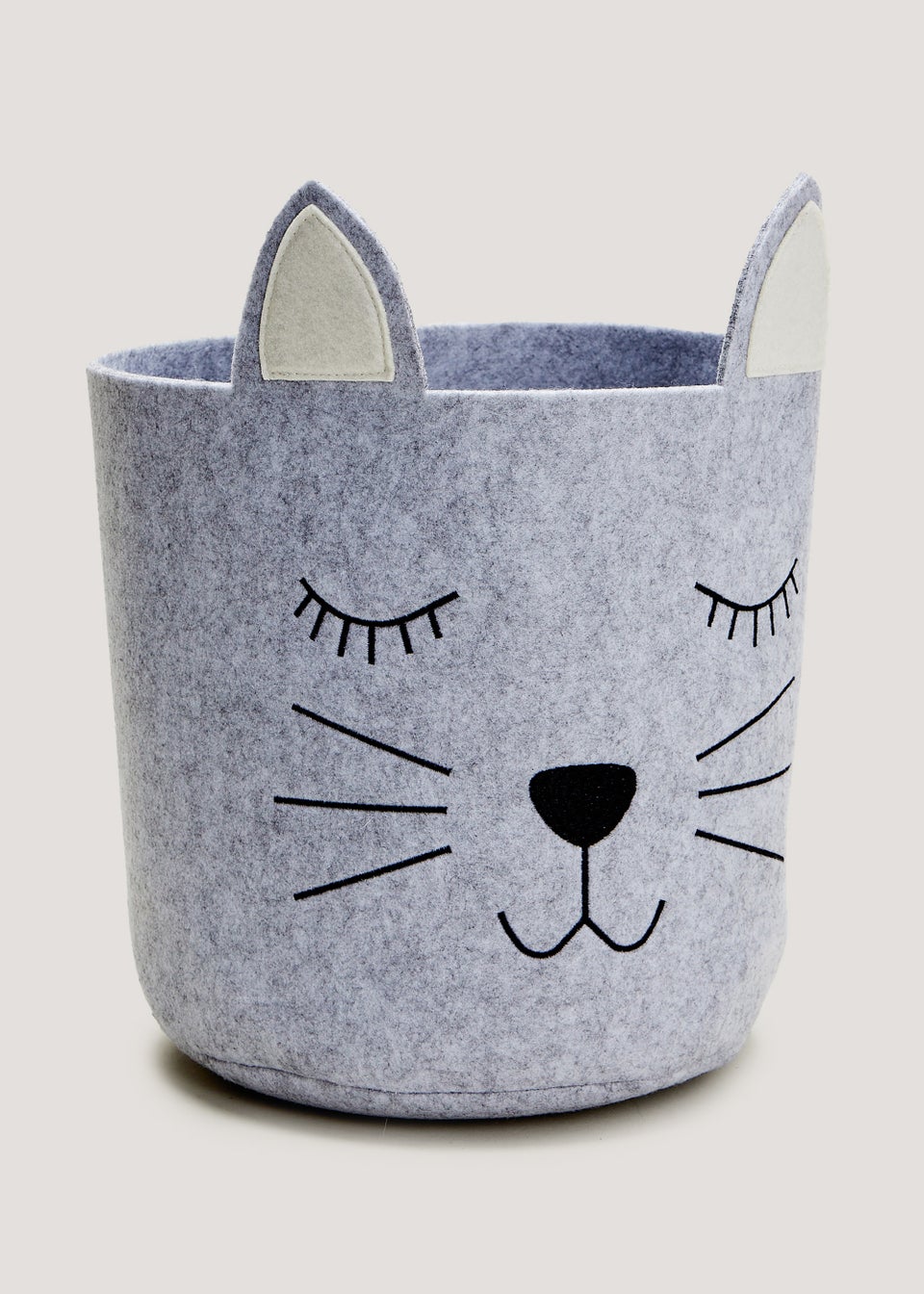 Small Cat Felt Bathroom Storage Basket (41cm x 33cm x 26cm)