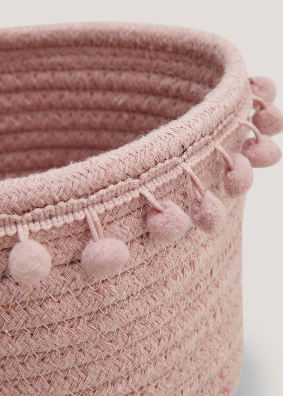 Pink Pom Pom Wall Basket (17cm x 13cm)